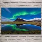 Aurora borealis северсветильник горная природа отражение фотография Декор для дома гостиной спальни KL880