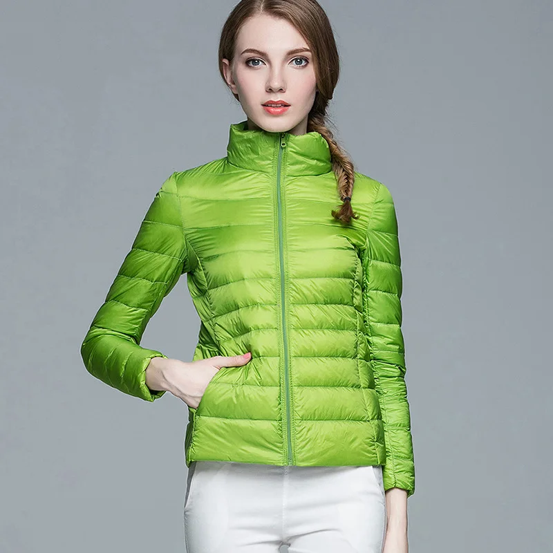 Женский ультра-легкий пуховик ftaylor тонкий белый карамельного цвета короткие