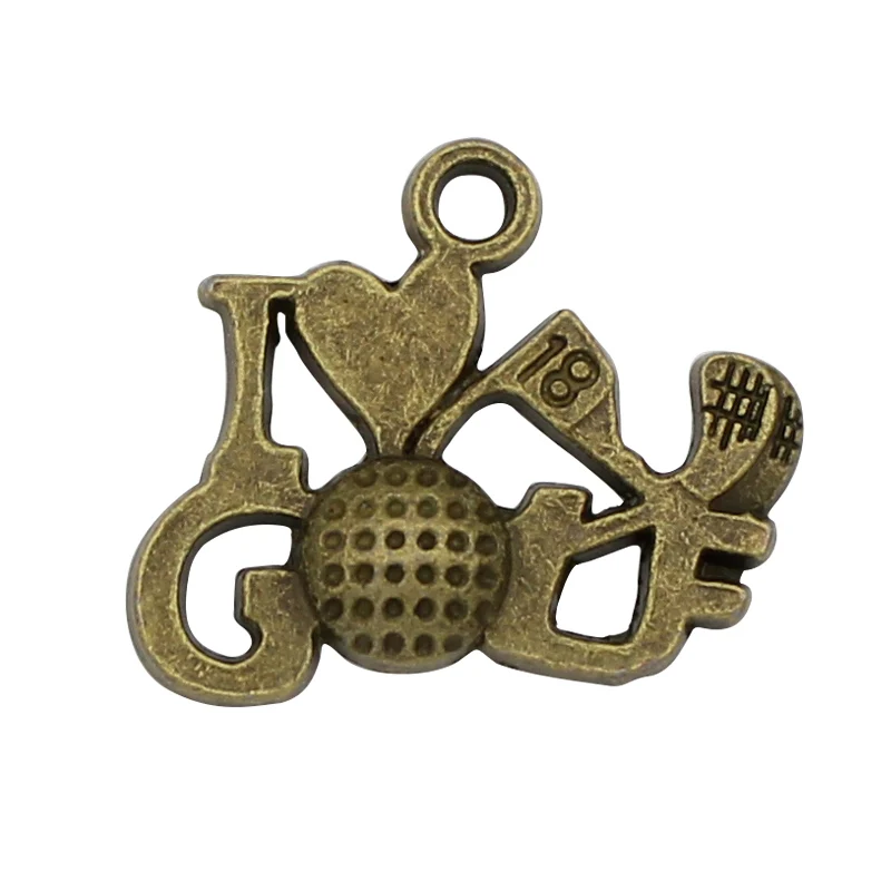 20 ~ 80 шт античные серебряные латунные Золотые 3D Подвески для клюшек гольфа |