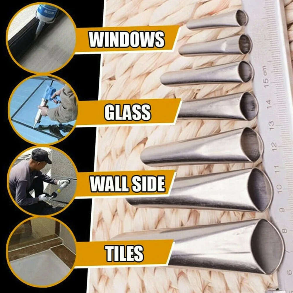 

Detachable Stainless Steel Kitchen Sealing Durable Push Rod Brick Grout Pointing Caulking Nozzle Applicator Tool Reusable