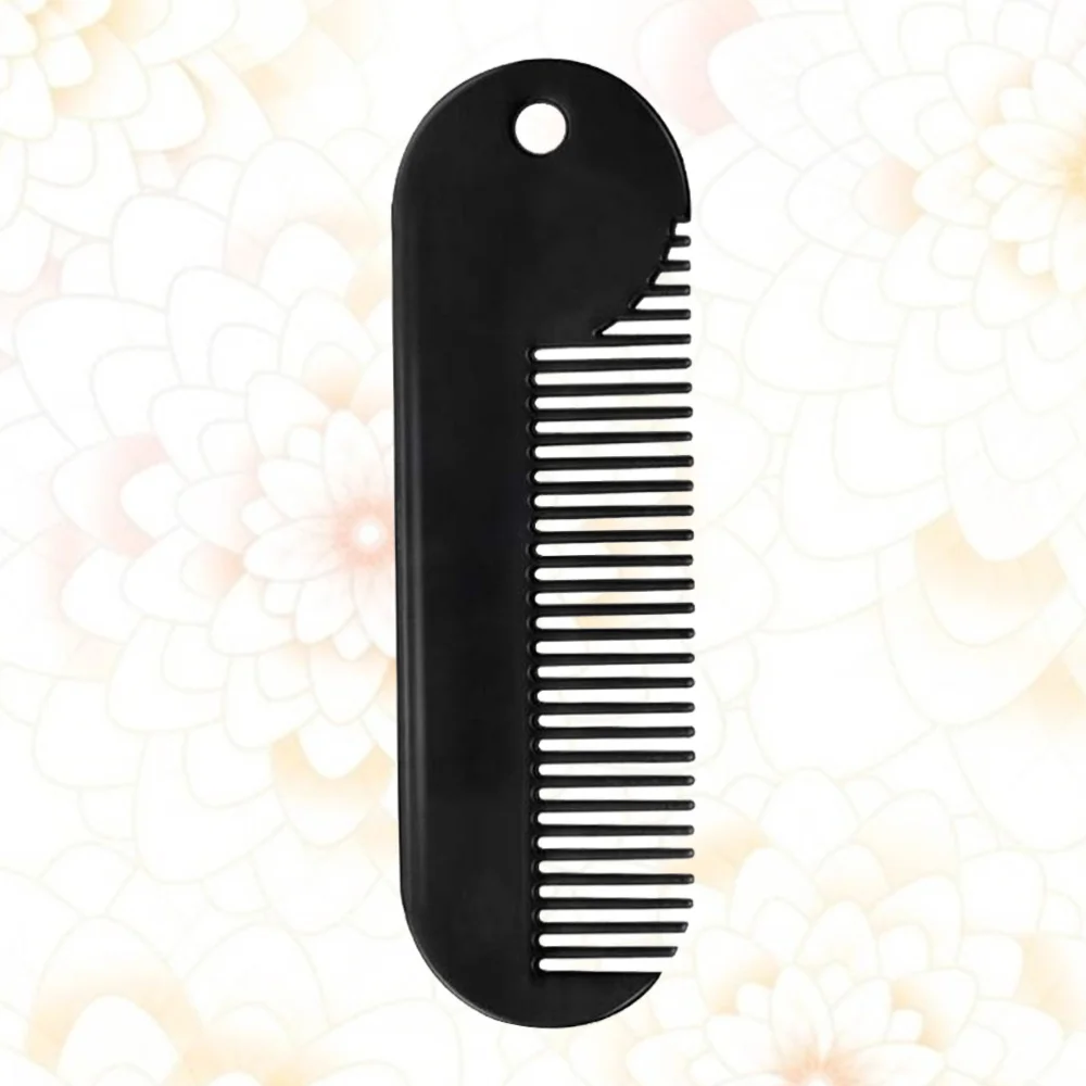 

Zinc Alloy Beard Comb Sturdy Hair Styling Comb Portable Hair Accessories Useful Beard Supply Salon Gadget for Men (Black)
