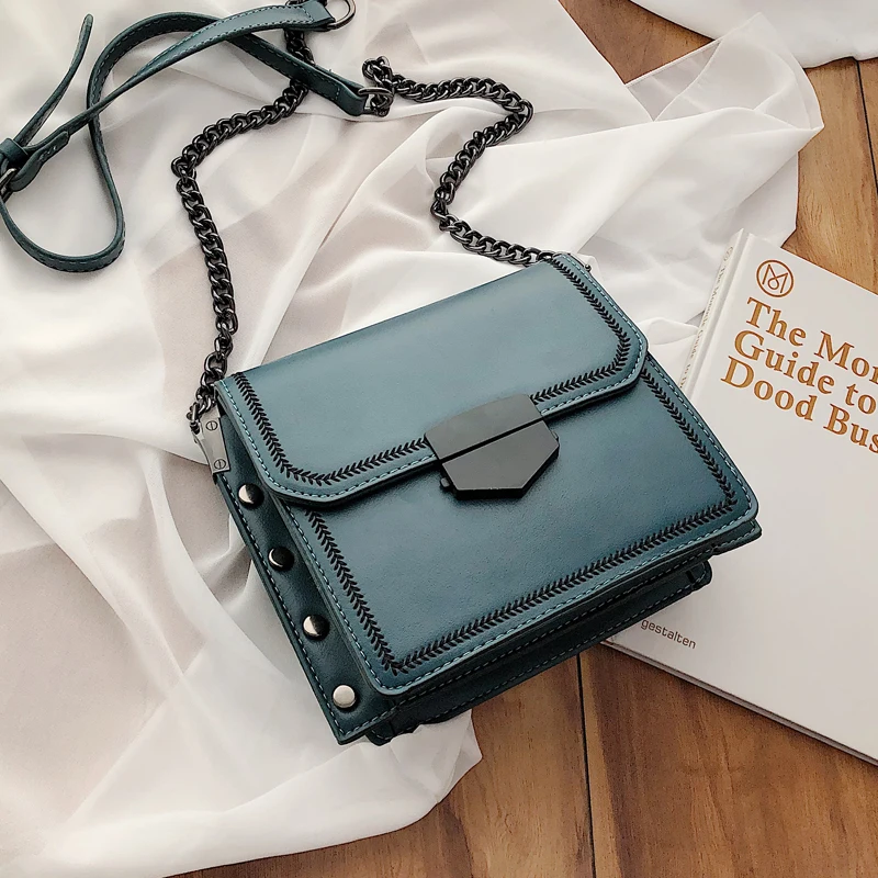 Винтажная модная квадратная сумка через плечо новинка 2019 Высококачественная