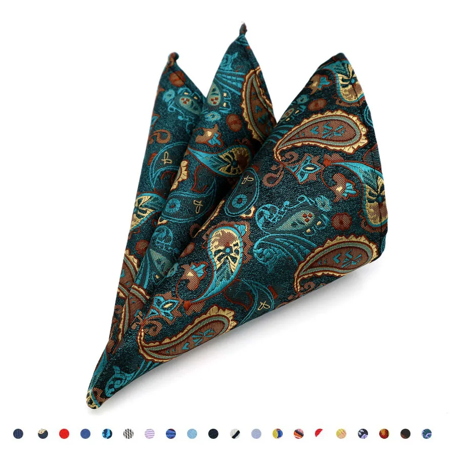 

Luxury Men's Silk Handkerchief Hanky Man Paisley Floral Jacquard Woven Pocket Square 25*25cm For Business Wedding Party