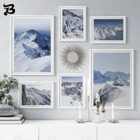 canvas painting for living room winter scenery snow mountain posters and prints wall art photograph pictures for home wall decor