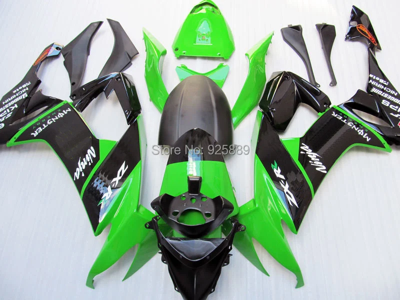 

Black Green Fairing Parts FOR KAWASAKI NINJA ZX10R 08-09 ZX 10R 08 09 ZX-10R 08-09 ZX 10R 2008 2009 Fairing Kit #y8sn Freecustom