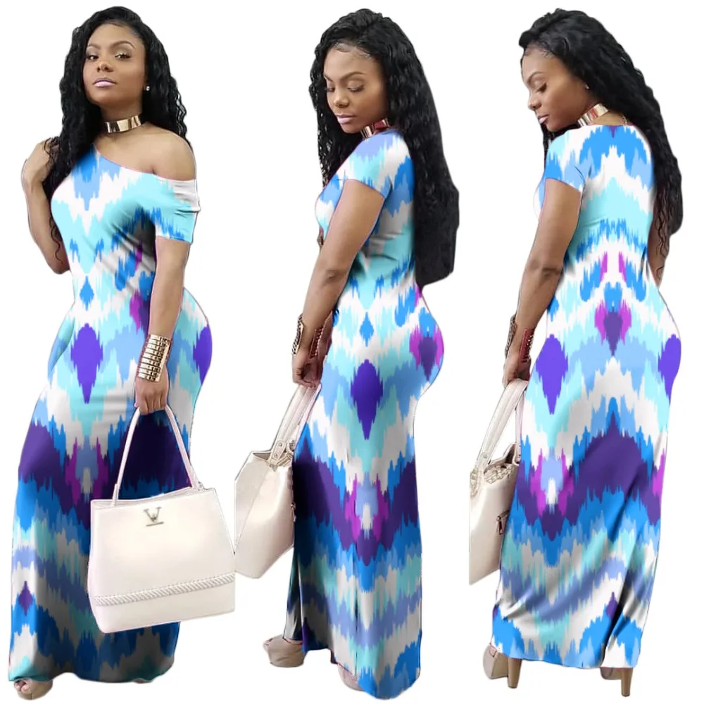 Женское богемное платье с градиентным принтом длинное Пляжное Платье макси