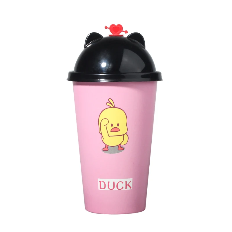 

50pcs High quality thickened disposable pink cup birthday party favor cold hot drink milk tea coffee beverage paper cup with lid