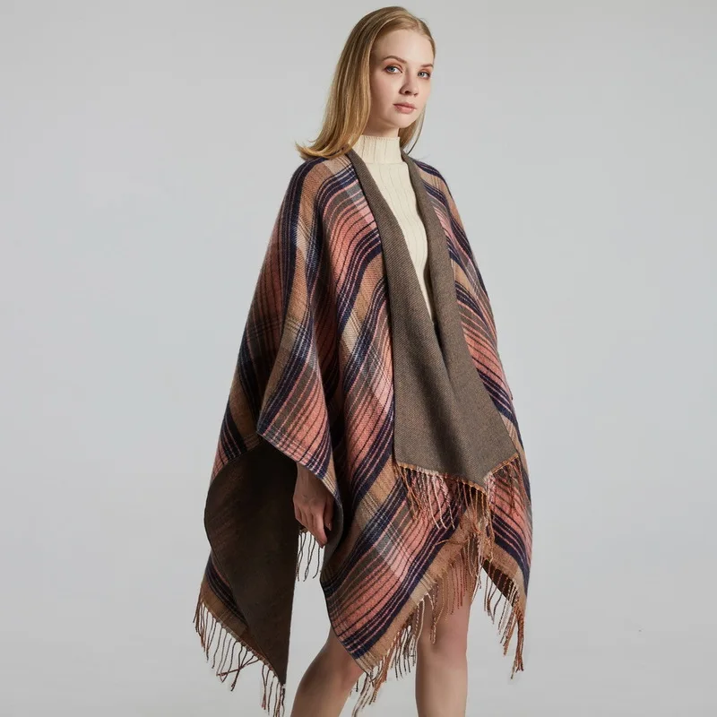 

2020 Cashmere Winter Warm Ponchos And Capes For Women Foulard Femme Shawls And Wraps Pashmina Female Bufanda Brand Bandana
