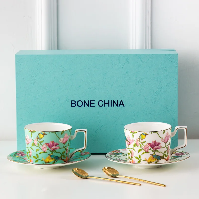 Весенний дизайн горячая распродажа костяной фарфор кофейная чашка и блюдце