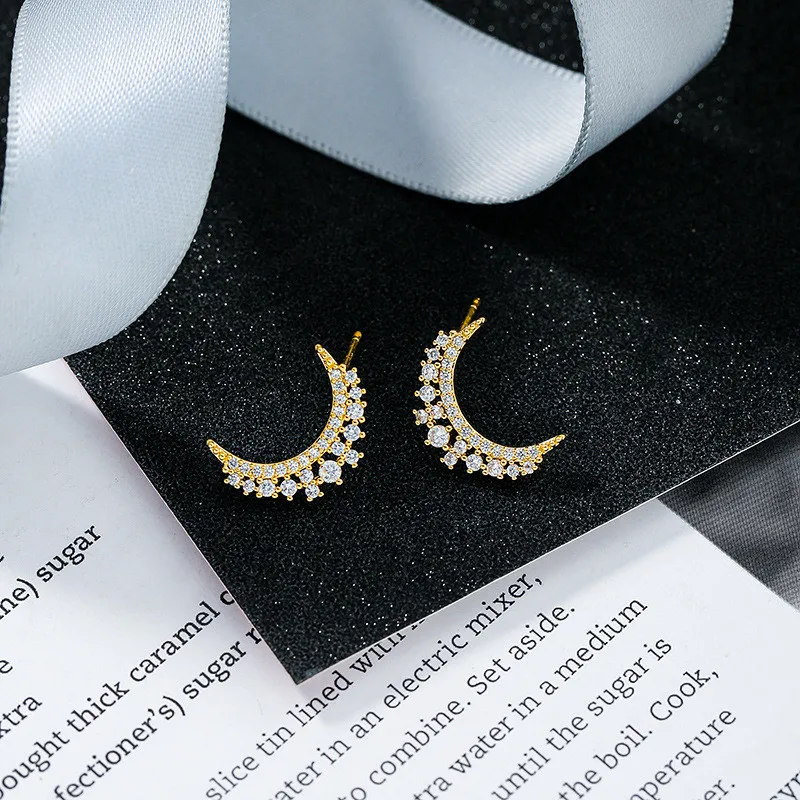 Корейские Изящные циркониевые серьги со звездой и Луной для женщин 2020 новые