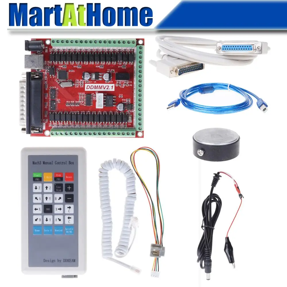 Argedo CNC 6 Axis USB LPT Mach3 Breakout Board Kit w/ручной блок управления для управления ling шаговый двигатель# SM706@ CF