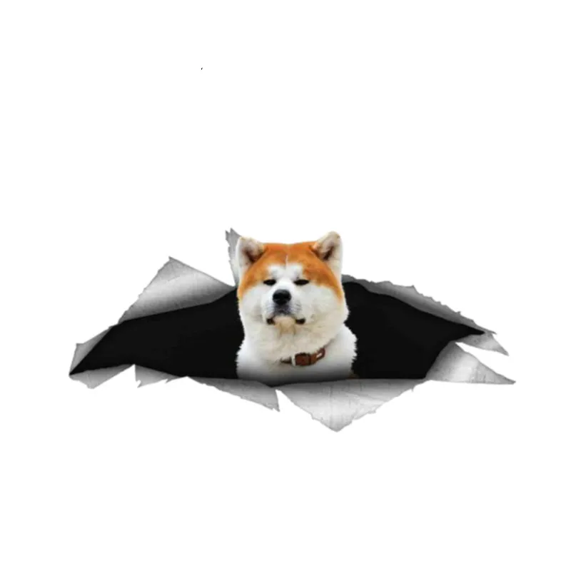 Креативная Автомобильная наклейка Akita Inu Pet рваная металлическая автомобильное