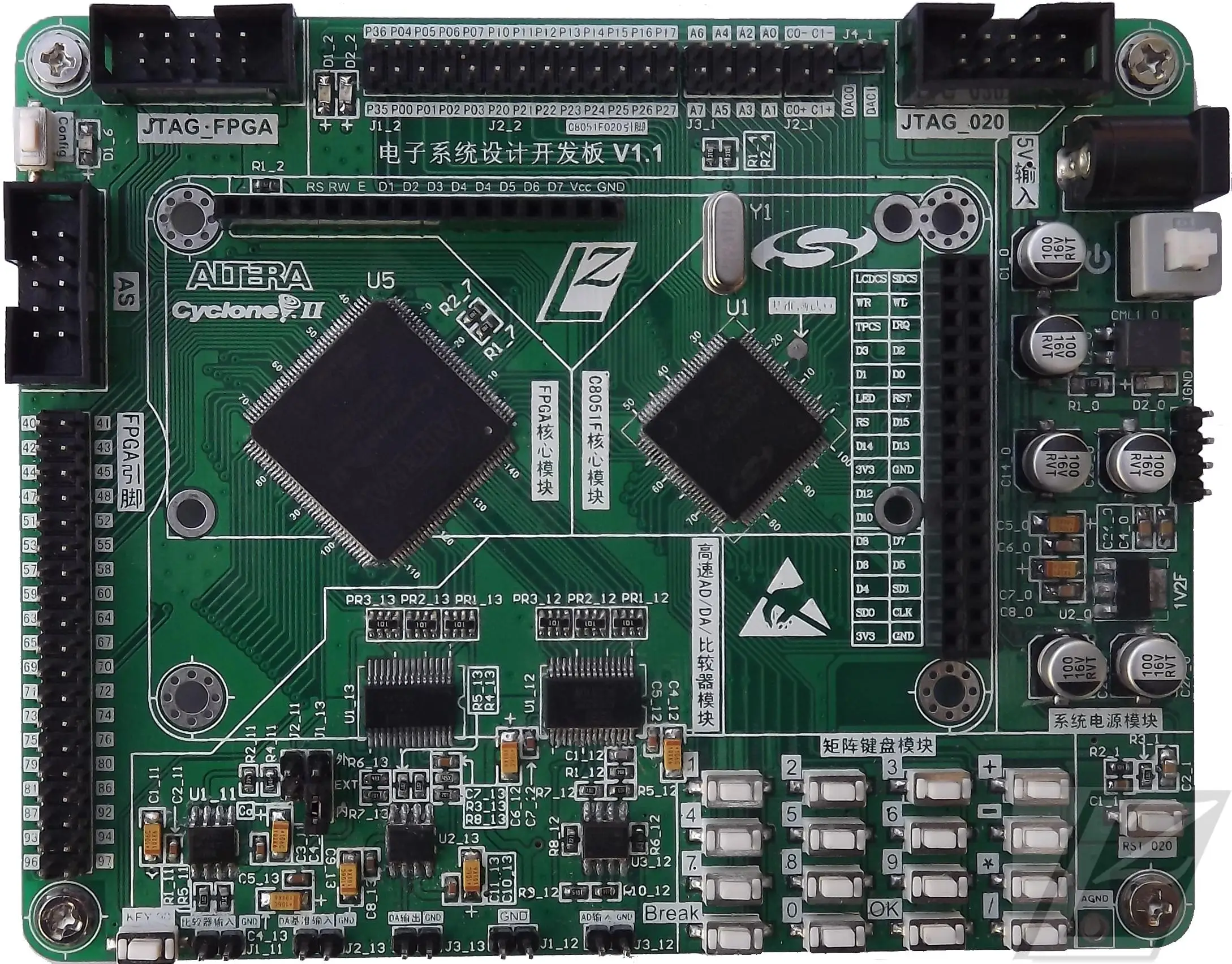 Дизайн электронной системы: FPGA макетная плата + C8051F020 высокоскоростной AD_DA _