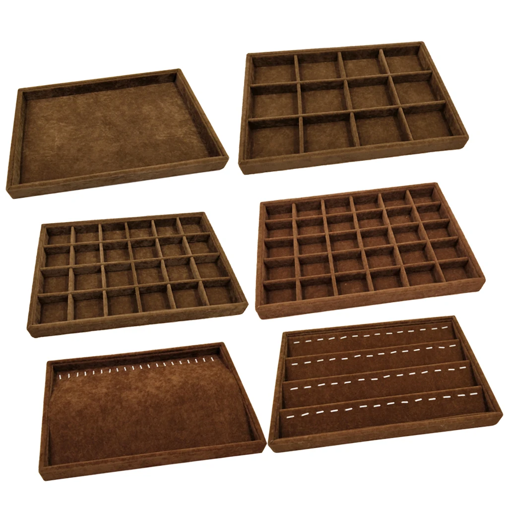 Tray Кольцо серьга, ожерелье, подвеска дисплей бархатная коробка коврик лоток 35x24x3 см домашний магазин счетчик Orgainzer - Цвет: Tray