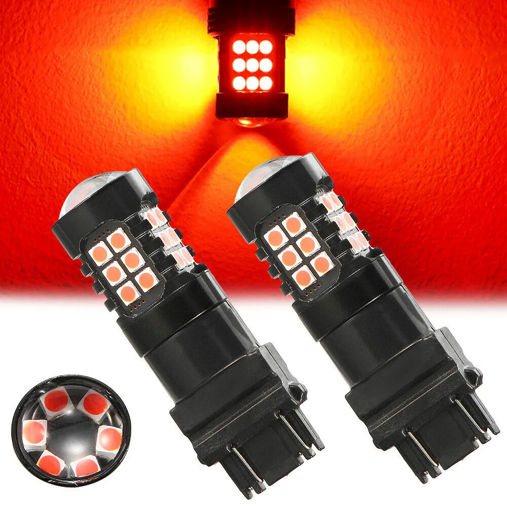 

7443 7440 LED Brake Light Accessories Bulbs Flashing For Ford F-150 F15 LED Lumens Parts Red