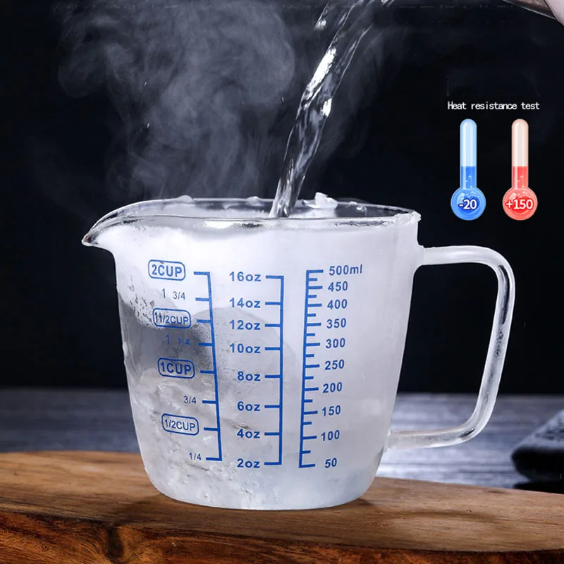 Стеклянная мерная чашка 250/500 мл молочный кувшин термостойкая стеклянная мерный