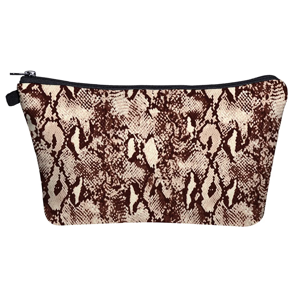 

New make up bag 3D digital print snake skin pattern wash bag waterproof bag bag women