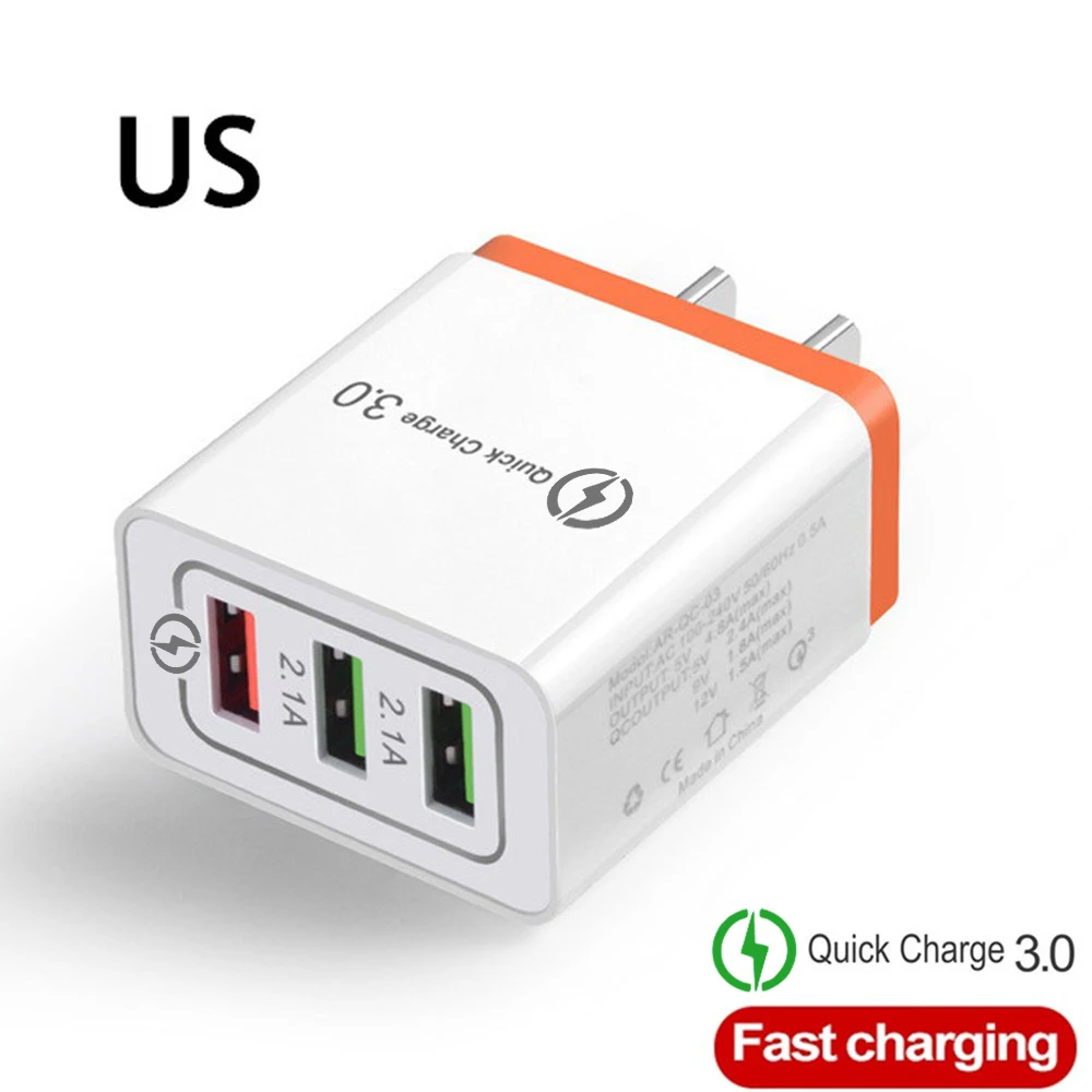 Быстрое зарядное устройство USB зарядное устройство для телефона Быстрая зарядка QC3.0 5 В/3A EU/US/Plug настенное зарядное устройство для samsung Xiaomi huawei iphone зарядное устройство