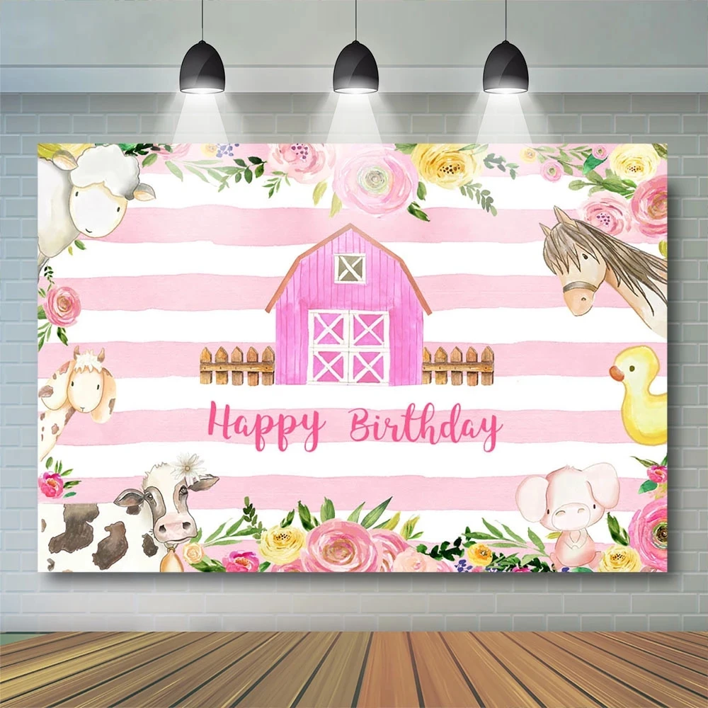 

Farm Animals Backdrop Photography Background Newborn Birthday Party Decorations