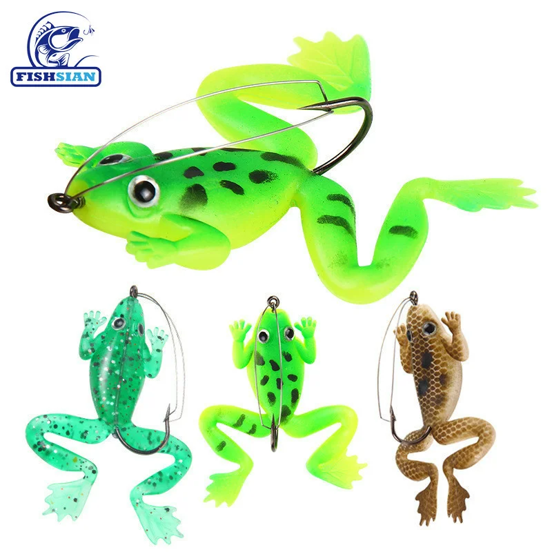 

FISHSIAN SOFT LURE new Frog Lure Fishing Lures 4 Pic Snakehead Killer Bait Weights 5.2g /6cm/pic Bring Hook Frog Soft Lure