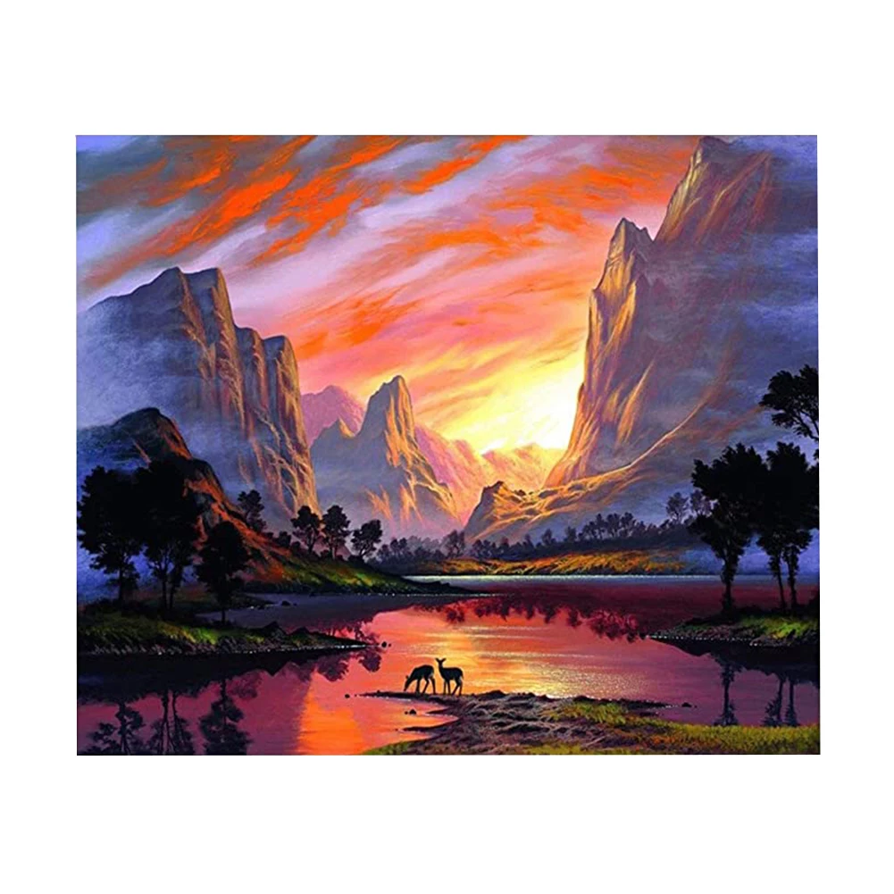 Цифровая живопись по номерам Бескаркасный Красочный Абстрактный пейзаж