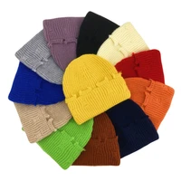 new hip hop style knit winter hat for men and woman fashion beanie cap warm fisherman hat without wing loose solid color bonnet