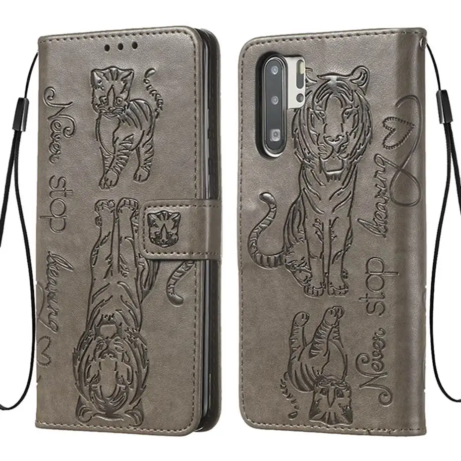 Кожаный флип-чехол с 3D кошкой и тигром для huawei P30 P20 Pro mate 30 Lite P Smart Z Y7 Prime Honor 9X20 Pro 8A 10i Y6