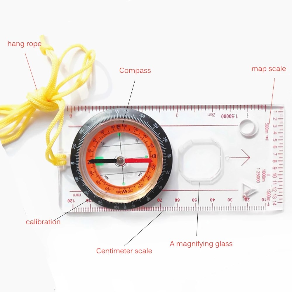 Профессиональный Компас для кемпинга линейка с картой походный портативный