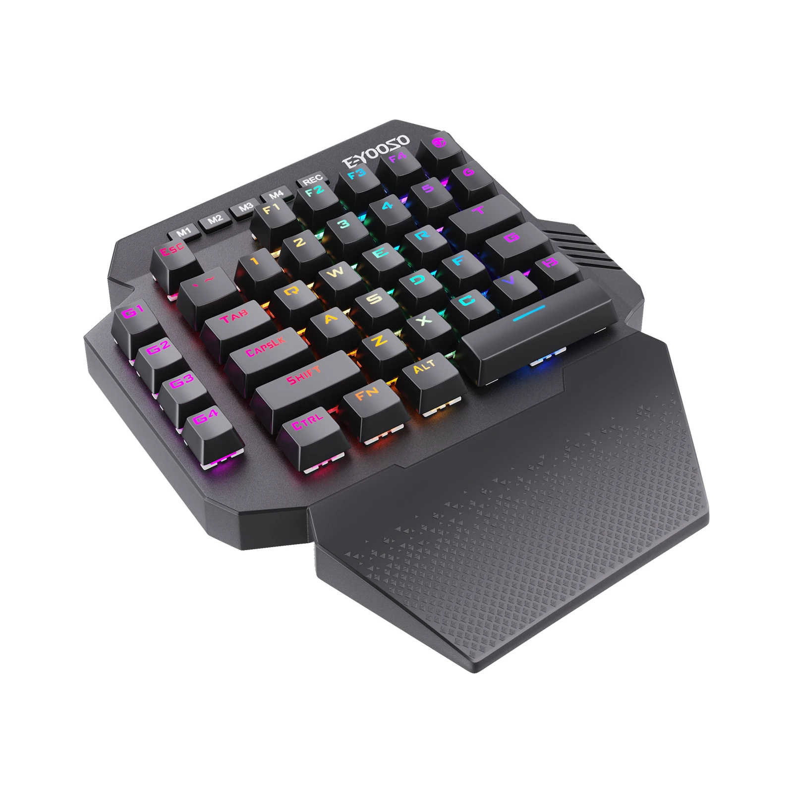 huo ji wireless one handed mechanical keyboard 39 onboard macro key 2 4ghz rgb 40 gaming keypad wrist support for mobile gaming free global shipping