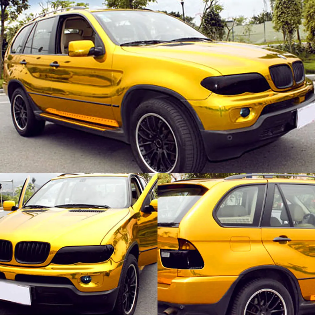 Наклейки для автомобиля Uxcell хромированные синие золотые серебряные красные без