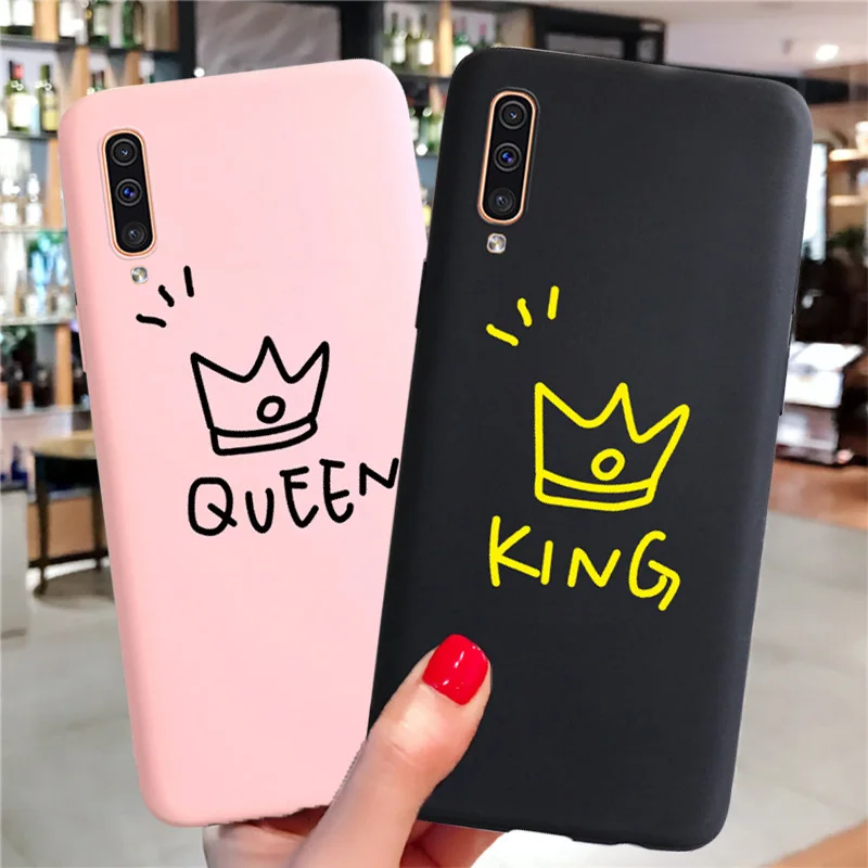 Пара King Queen чехол для Samsung Галактики S8 S9 S10 плюс 5G S10e A50 A30 A70 A7 A6 J6 A8 2018 Примечание 10 Pro