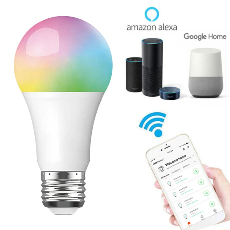 1 шт. E27 E26 WiFi умный светильник светодиодный RGB цвета мягкий затемняемый ing
