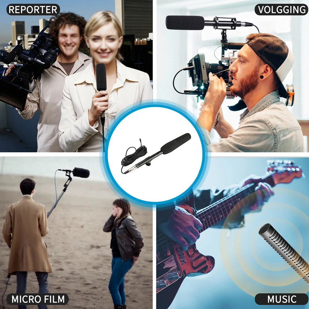 Длинный микрофон для интервью конденсаторный записи Vlog живой Суперкардиоидная