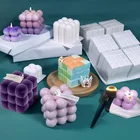 Силиконовая форма для свечей сделай сам, многосторонний бриллиантовый куб, штукатурка для свечей ручной работы, для ароматерапии, украшения, форма для мыла ручной работы