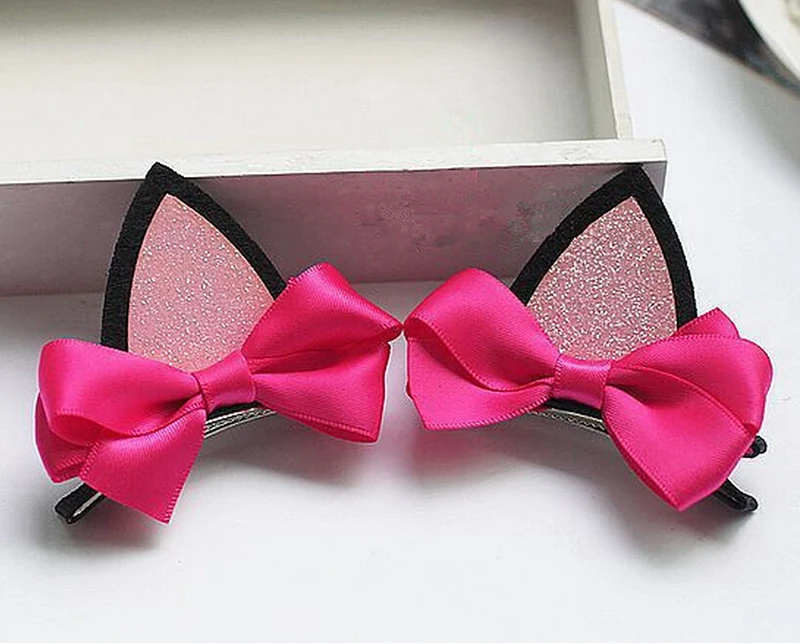 2 шт. кавайные заколки для волос маленьких девочек с кошачьими ушками повязка