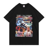 dennis rodman champions pattern print tshirt pure cotton t shirts europe america fashion street tees men women hip hop t shirt