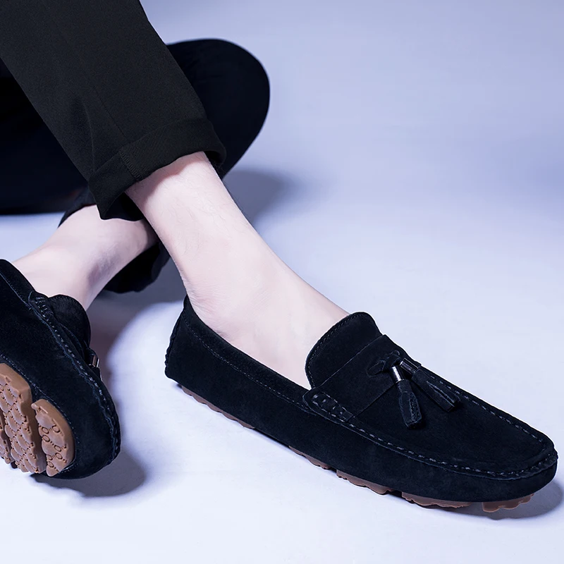 5 цветов Мужские лоферы из замши Модная удобная повседневная обувь дышащие