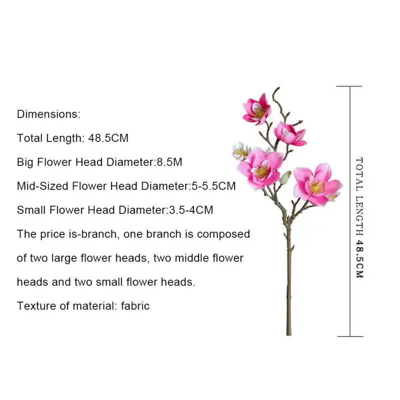 

s Artificial Magnolia Flowers Simulation Flower For Wedding Party Garden Home Table Office Decoration