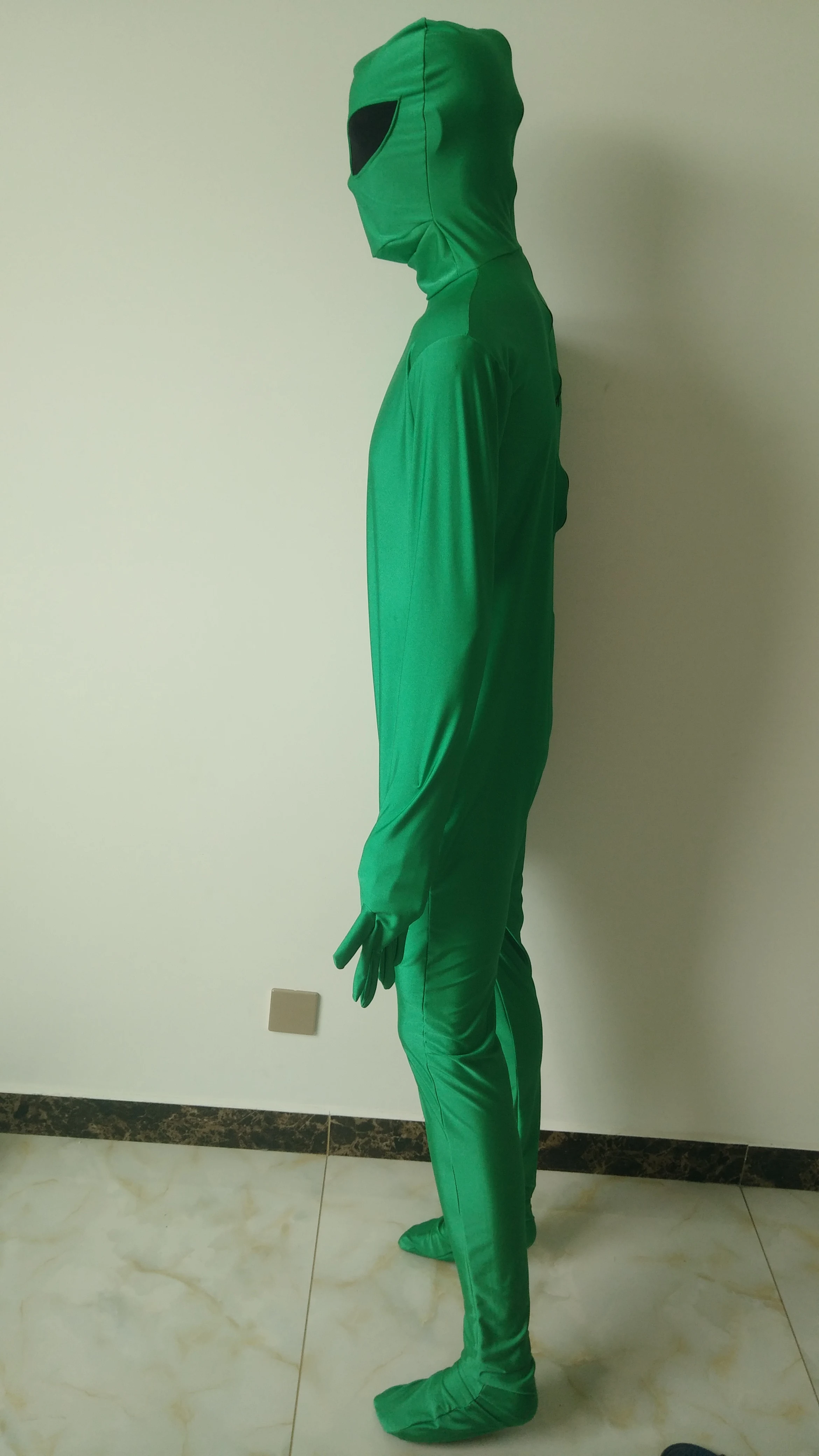 Детский Взрослый зеленый костюм инопланетянина полный из спандекса Zentai боди для