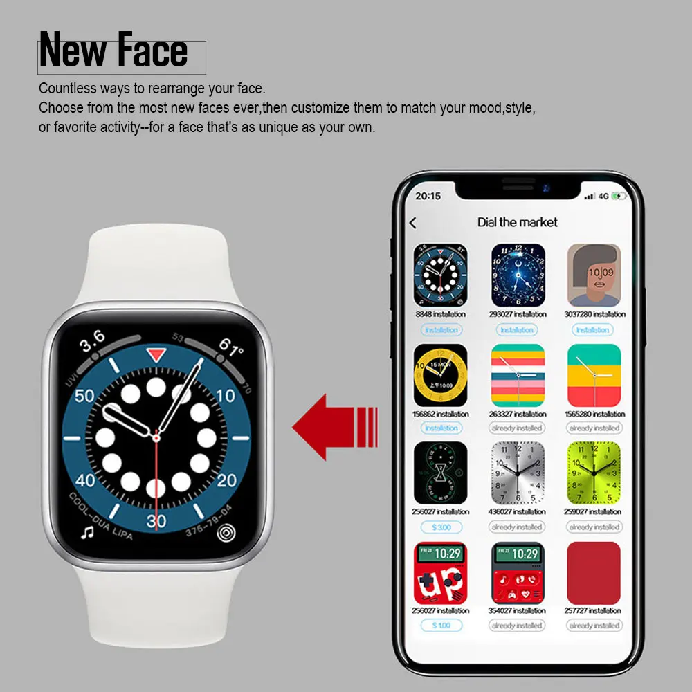 2021 Smart Watch AK76 1.75&quotHD Bluetooth Call Heart Rate Monitor 63 Custom Faces 6 Pro Smartwatch PK IWO 12 FK88 Lite | Электроника