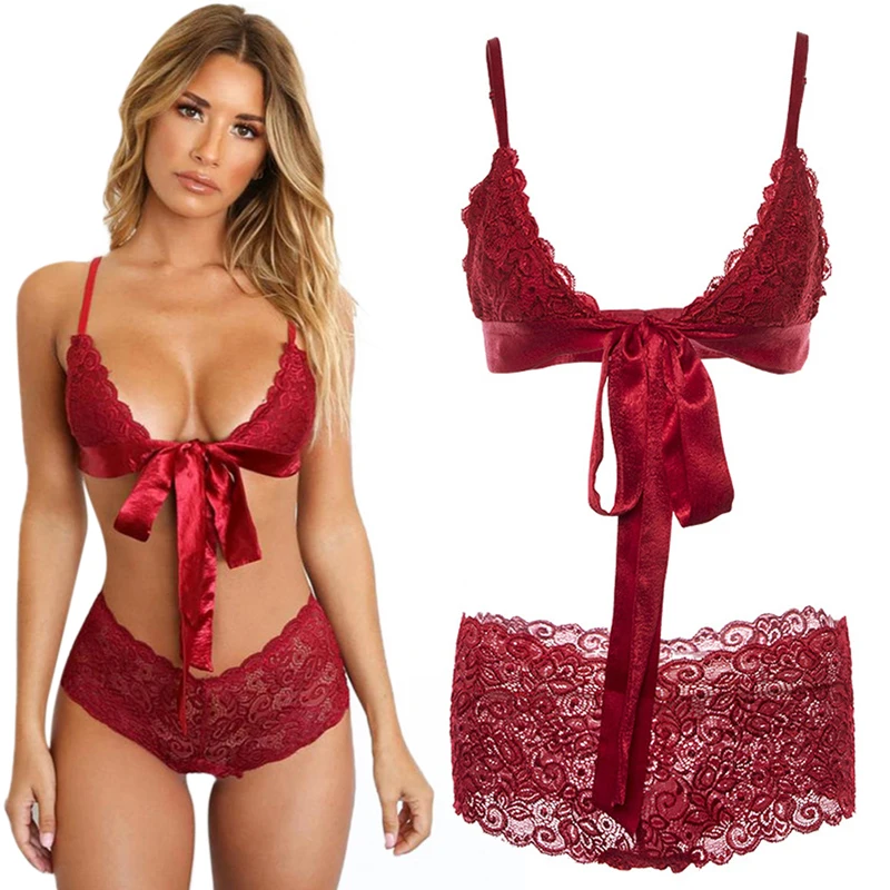 Для женщин комплект с кружевным бюстгальтером сексуальное эротичное нижнее