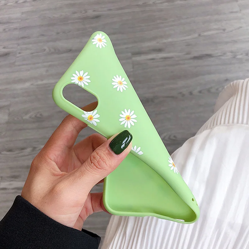 Мягкие телефонные чехлы Moskado карамельных цветов с ромашками для iPhone XS XR Max чехол 8 7