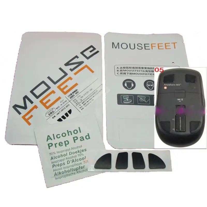 

1 Set 0.6mm Thickness Replace Curve Edge Mouse Feet Mouse Skates For logitech Anywhere m905 Mouse