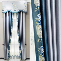 european modern new high precision jacquard curtain modern simple light luxury curtain chinese seamless splicing curtain