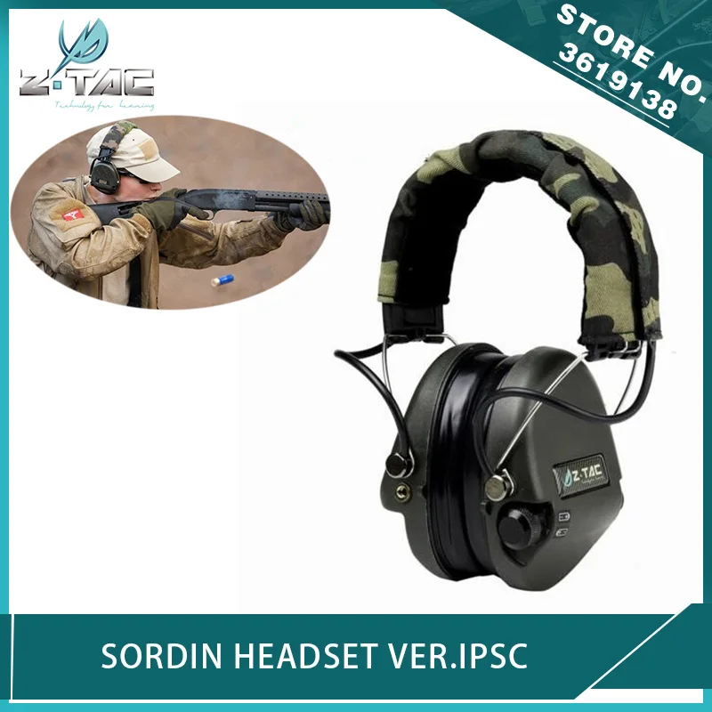 Z-Tactical Airsoft Sordin Headset for IPSC  Noise Reduction Shooting Headphone Hunting Protective Earphone for Military Radio