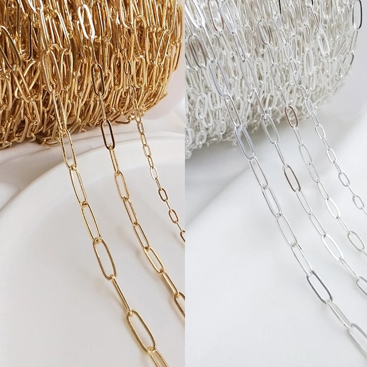 1meter 2.5/2.7/3.5mm Gold Silver Chain DIY Metal Rolo Cable Neckalce Chains for Bracelet Jewelry Making Chain Accessories