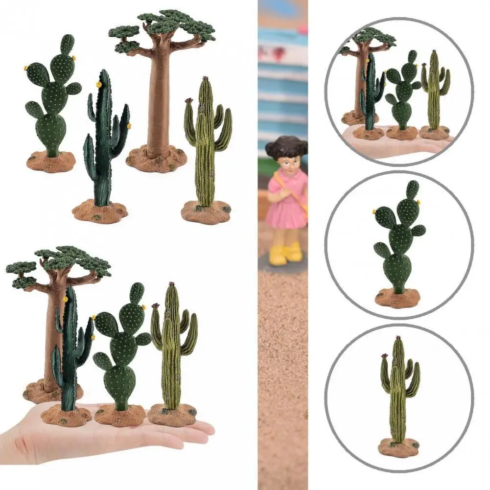 

Vivid Miniature Landscape PVC Cactus Ornament Hand Painted Miniature Cactus Ornament Creative for Entertainment