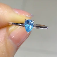new 925 silver inlaid natural topaz ring mens ring simple and elegant dignified and elegant