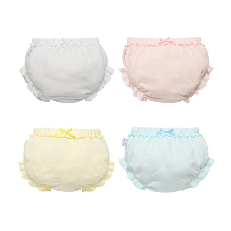 3 Piece/Lot Baby 100%Cotton Panties Kids Girl Infant Newborn Fashion Solid Bow Striped Dots Underpants For Children Soft Briefs