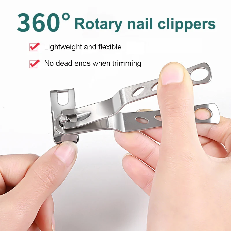 

1pcs Rotatable Stainless Steel Nail Clipper Professional Nail Tip Clipper Manicure Trimmer Cutter Toe Nail Clippers pedicure